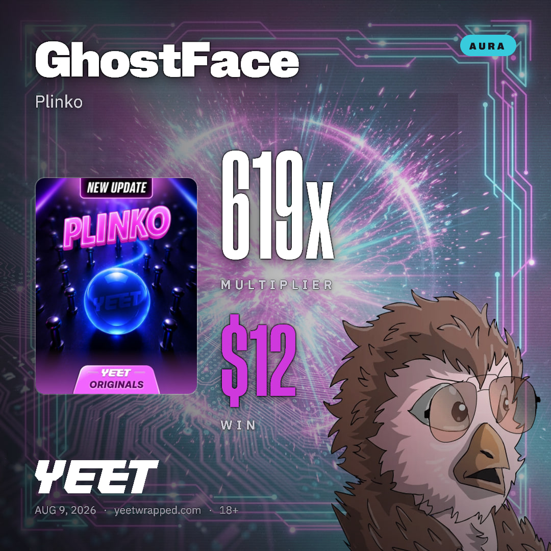 GhostFace hit 619x on Plinko