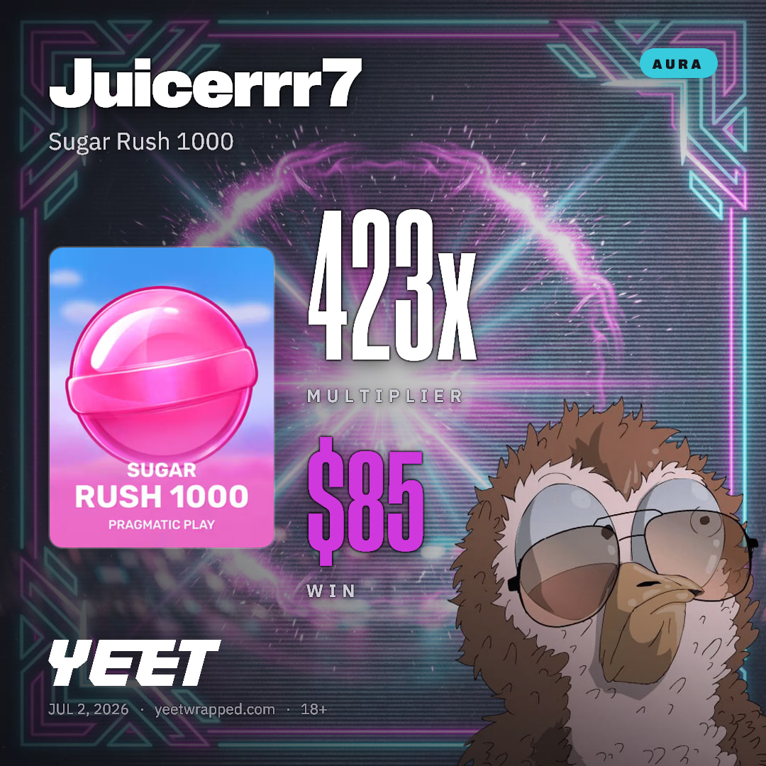 Juicerrr7 hit 423.4x on Sugar Rush 1000