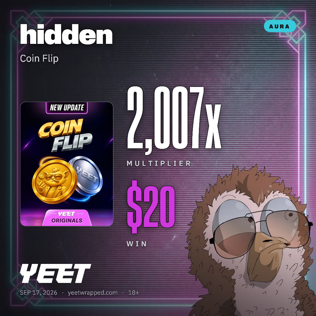 hidden hit 2,007x on Coin Flip