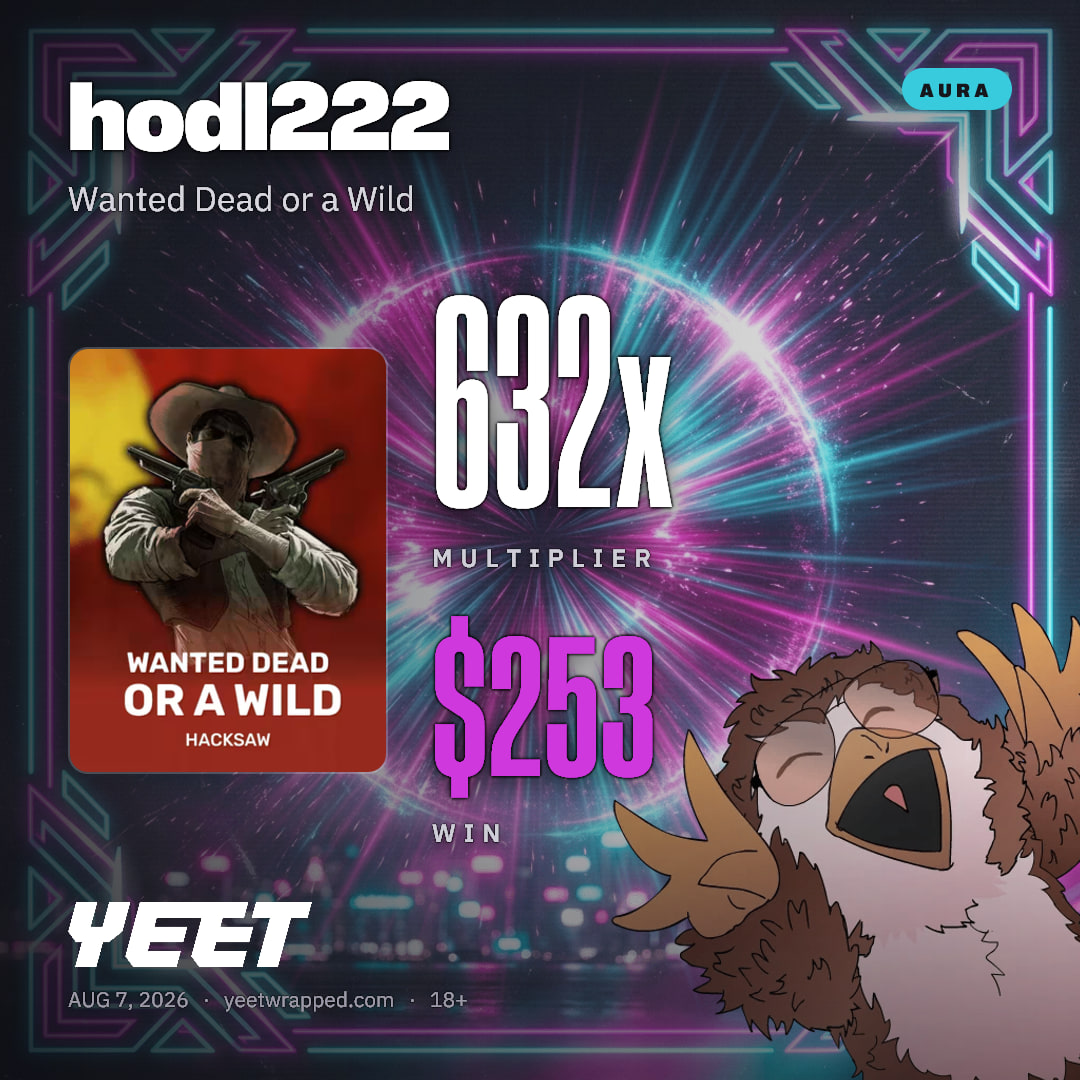 hodl222 hit 631.8x on Wanted Dead or a Wild
