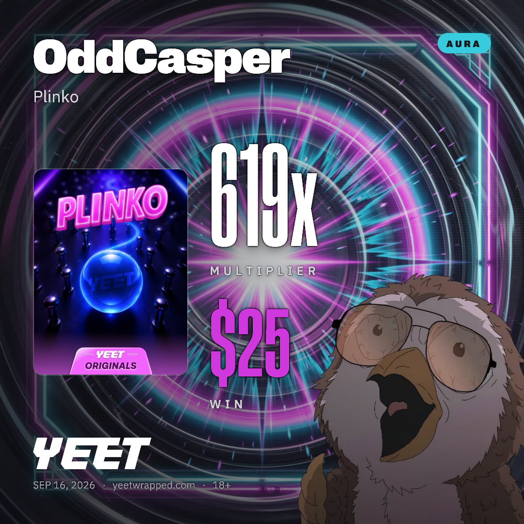 OddCasper hit 619x on Plinko
