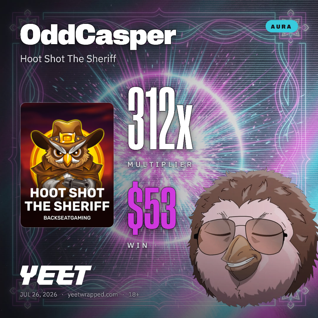 OddCasper hit 311.9x on Hoot Shot The Sheriff