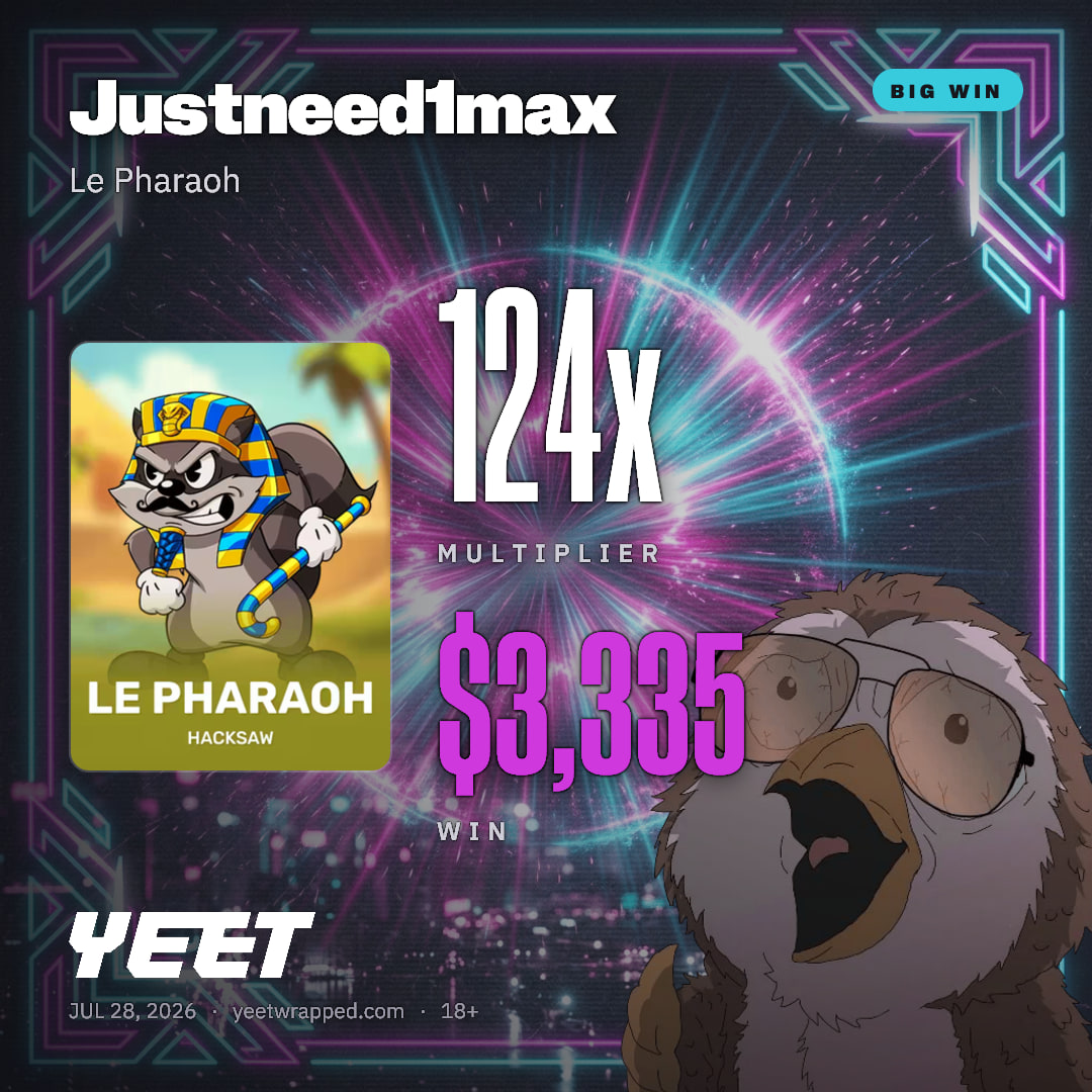 Justneed1max hit 123.5x on Le Pharaoh
