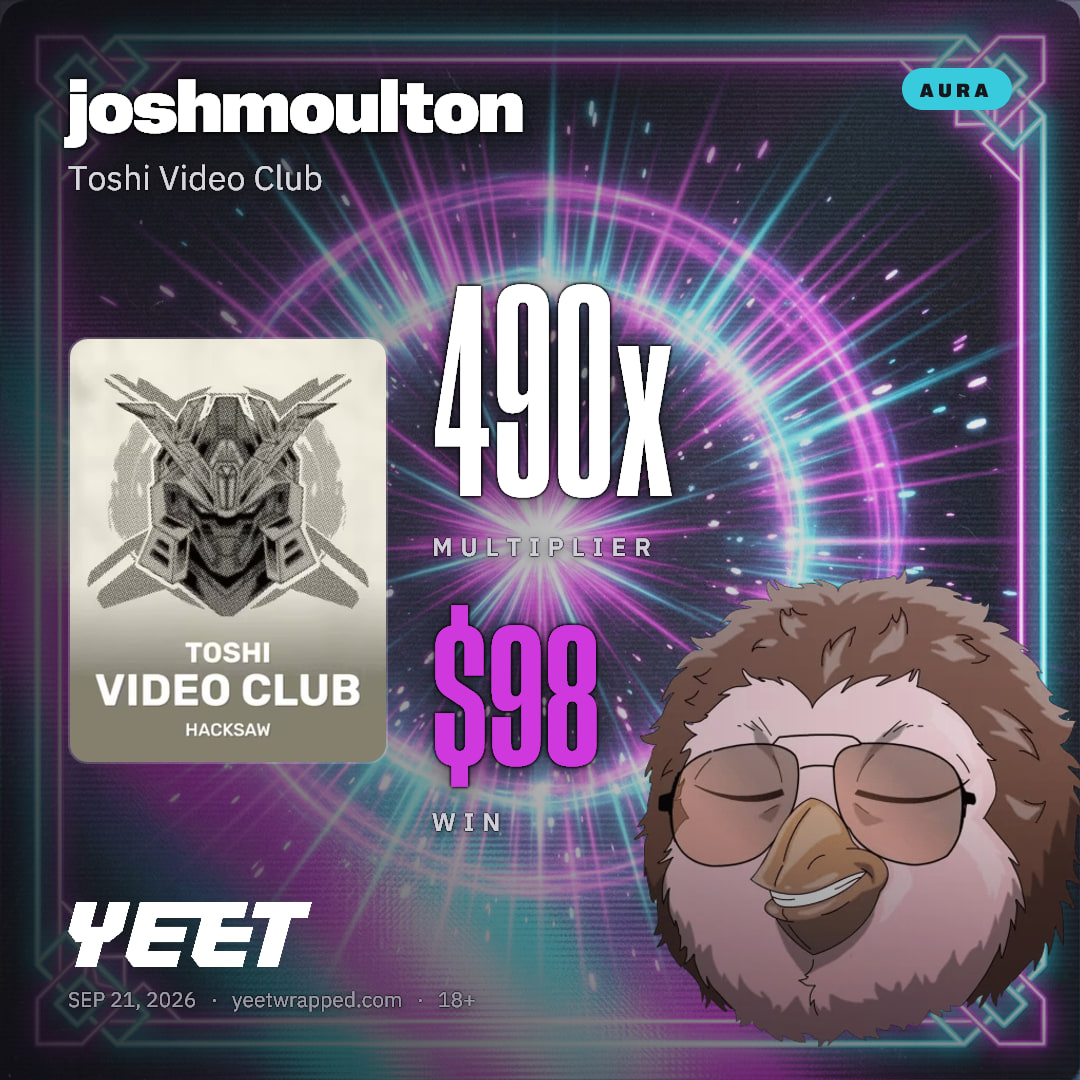 joshmoulton hit 489.5x on Toshi Video Club