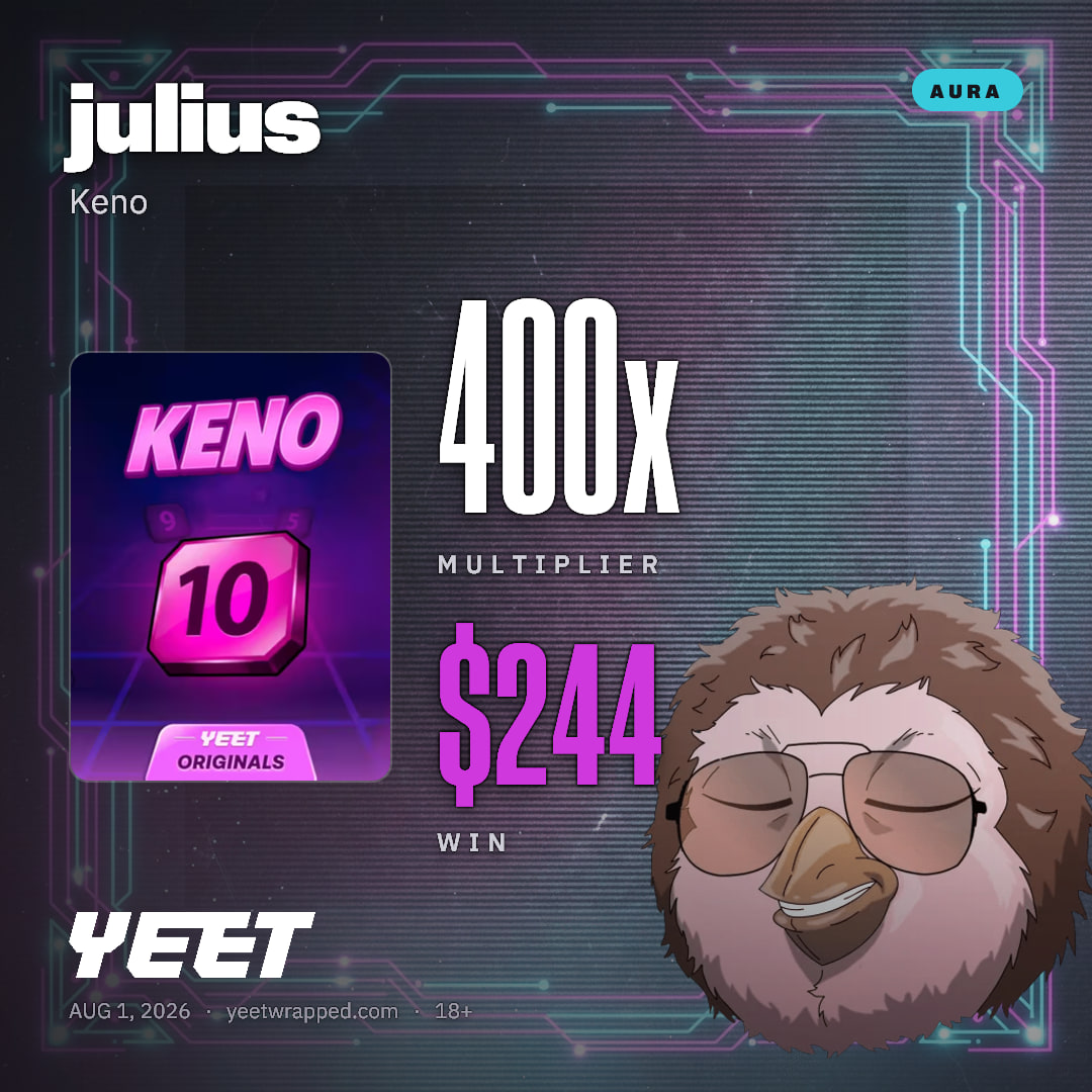 julius hit 400x on Keno