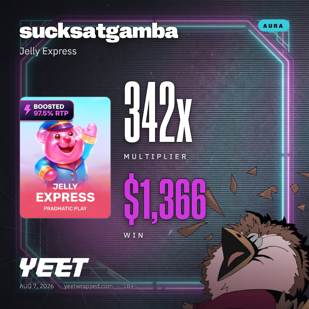 sucksatgamba hit 341.6x on Jelly Express