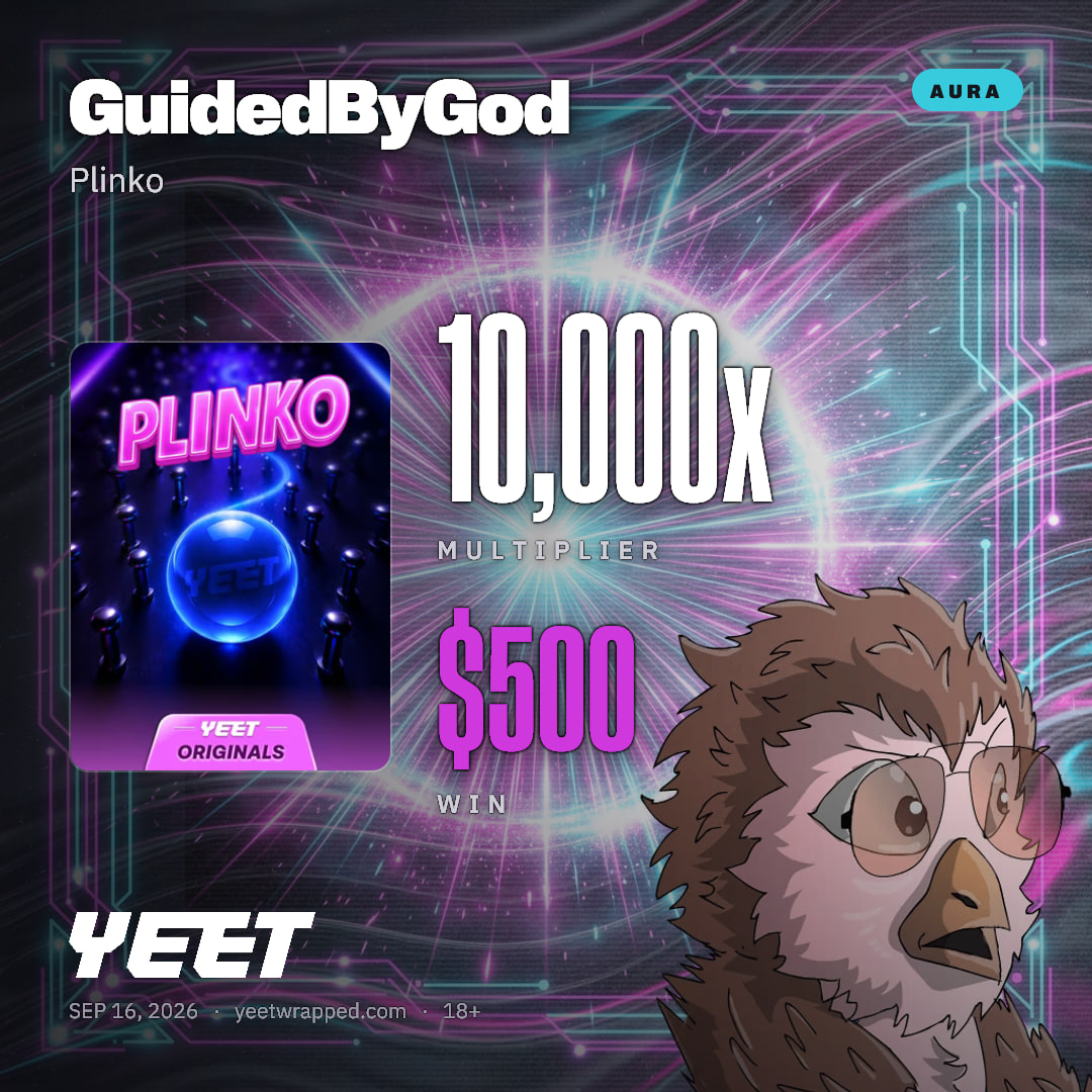 GuidedByGod hit 10,000x on Plinko