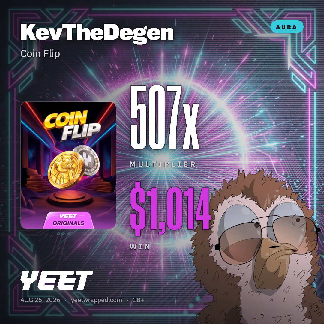 KevTheDegen hit 506.9x on Coin Flip