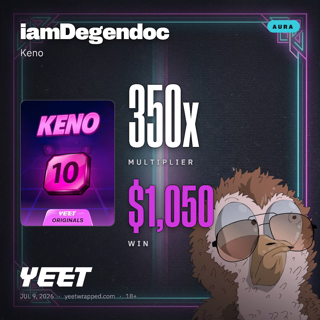 iamDegendoc hit 350x on Keno