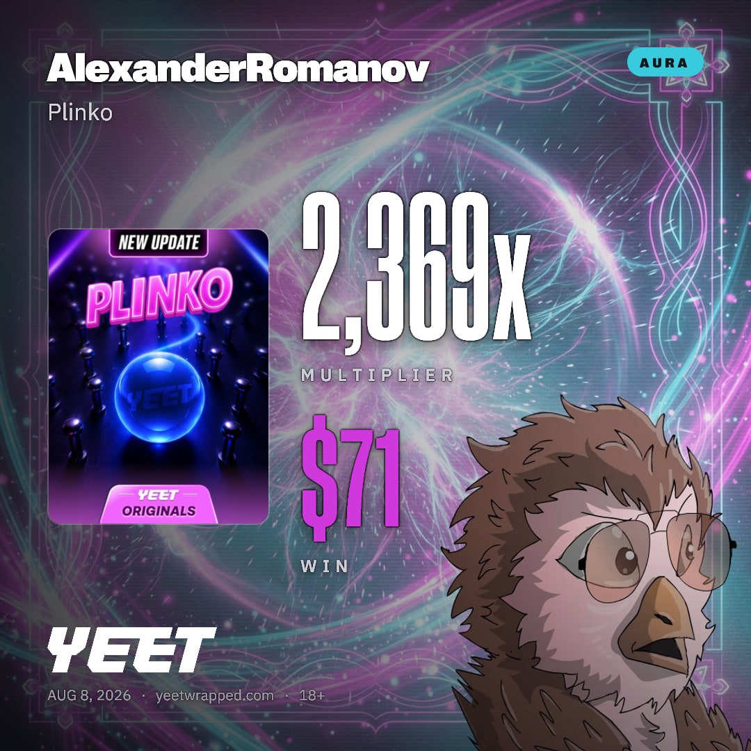AlexanderRomanov hit 2,369x on Plinko