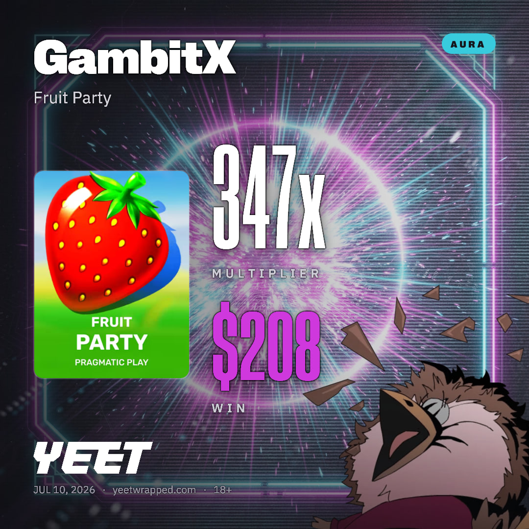 GambitX hit 347.3x on Fruit Party