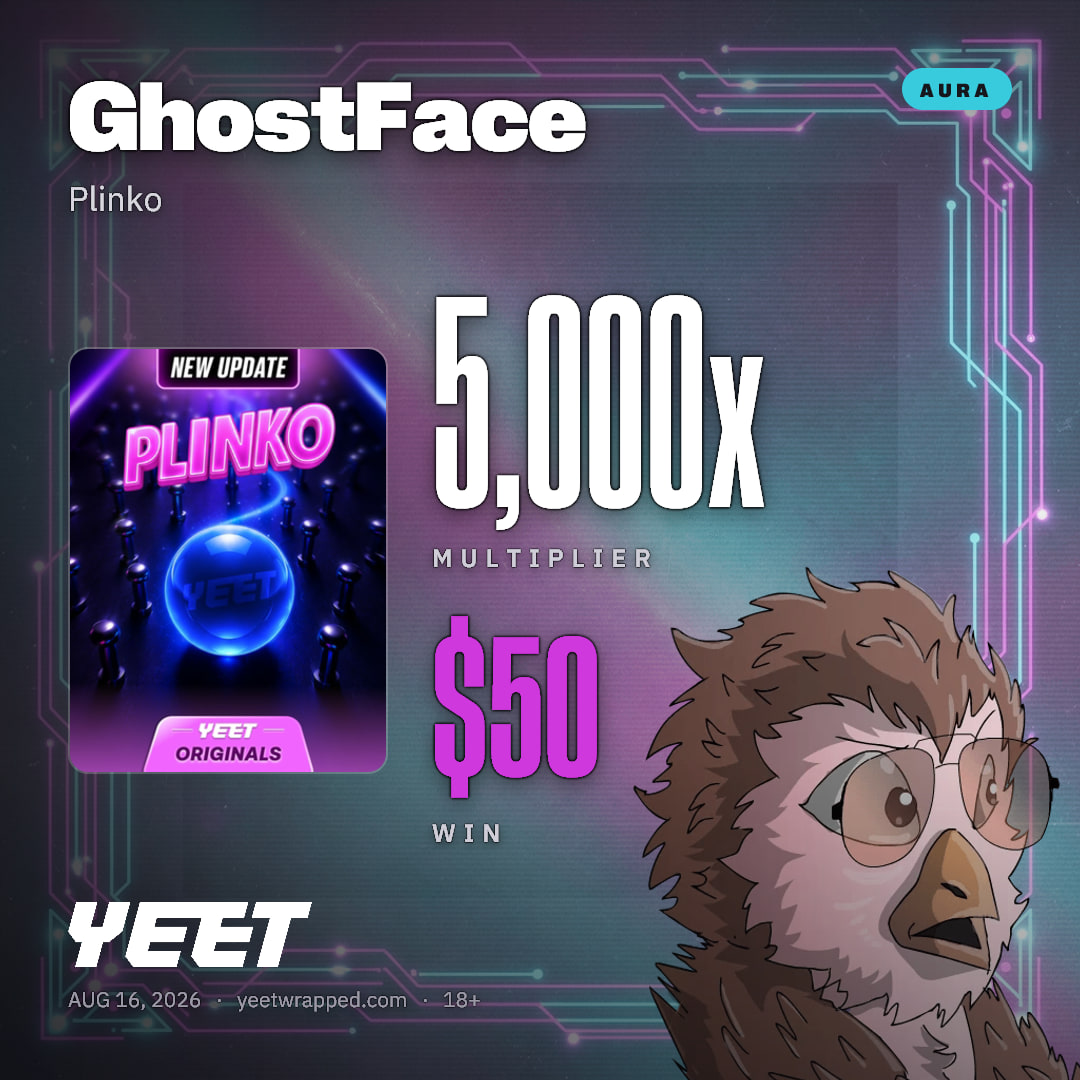 GhostFace hit 5,000x on Plinko
