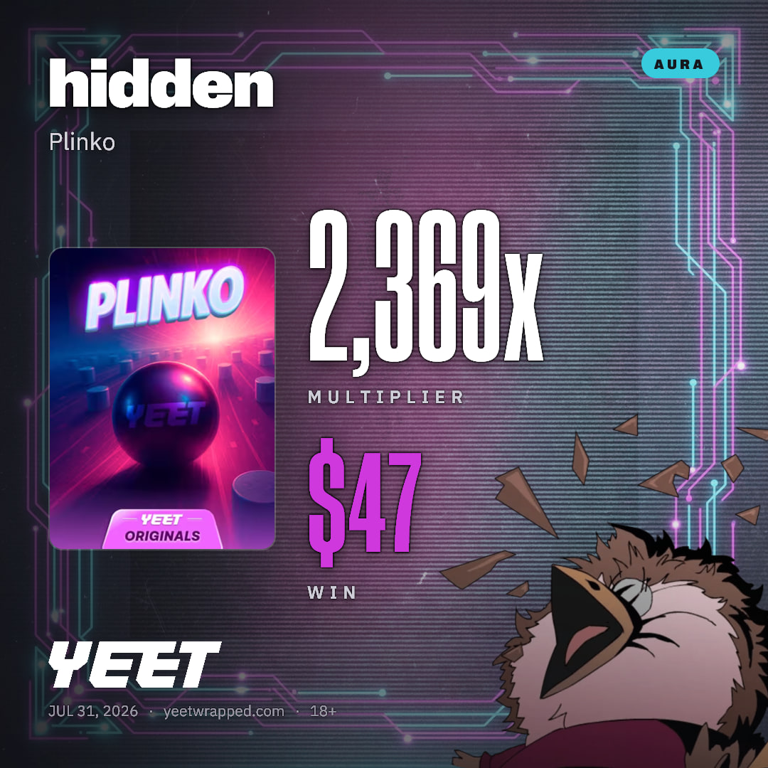 hidden hit 2,369x on Plinko