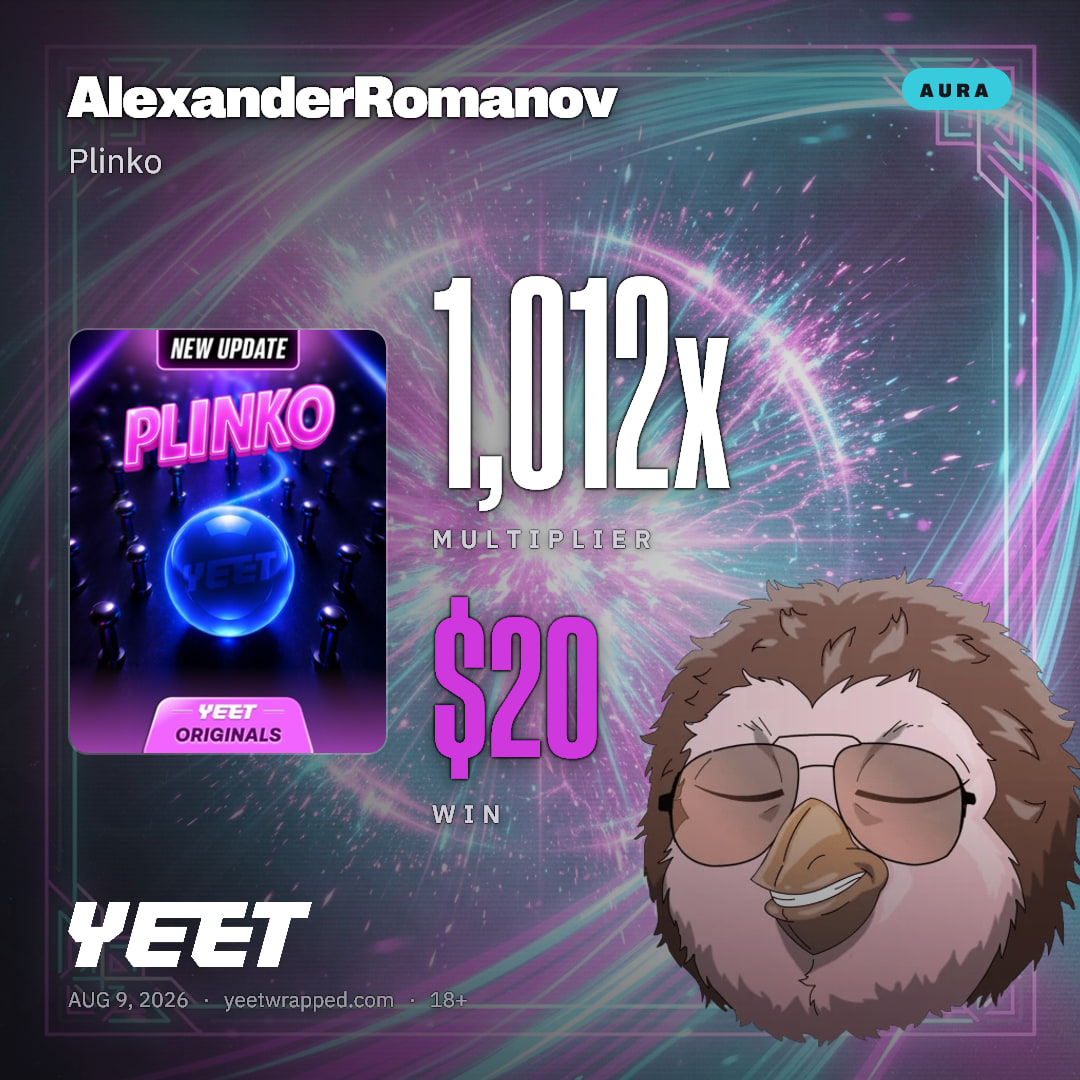 AlexanderRomanov hit 1,012x on Plinko