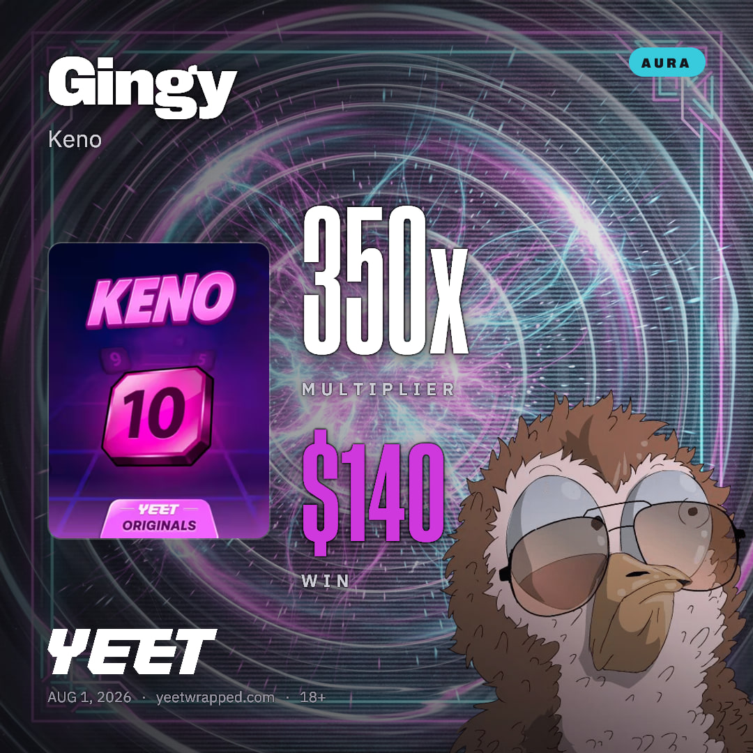 Gingy hit 350x on Keno