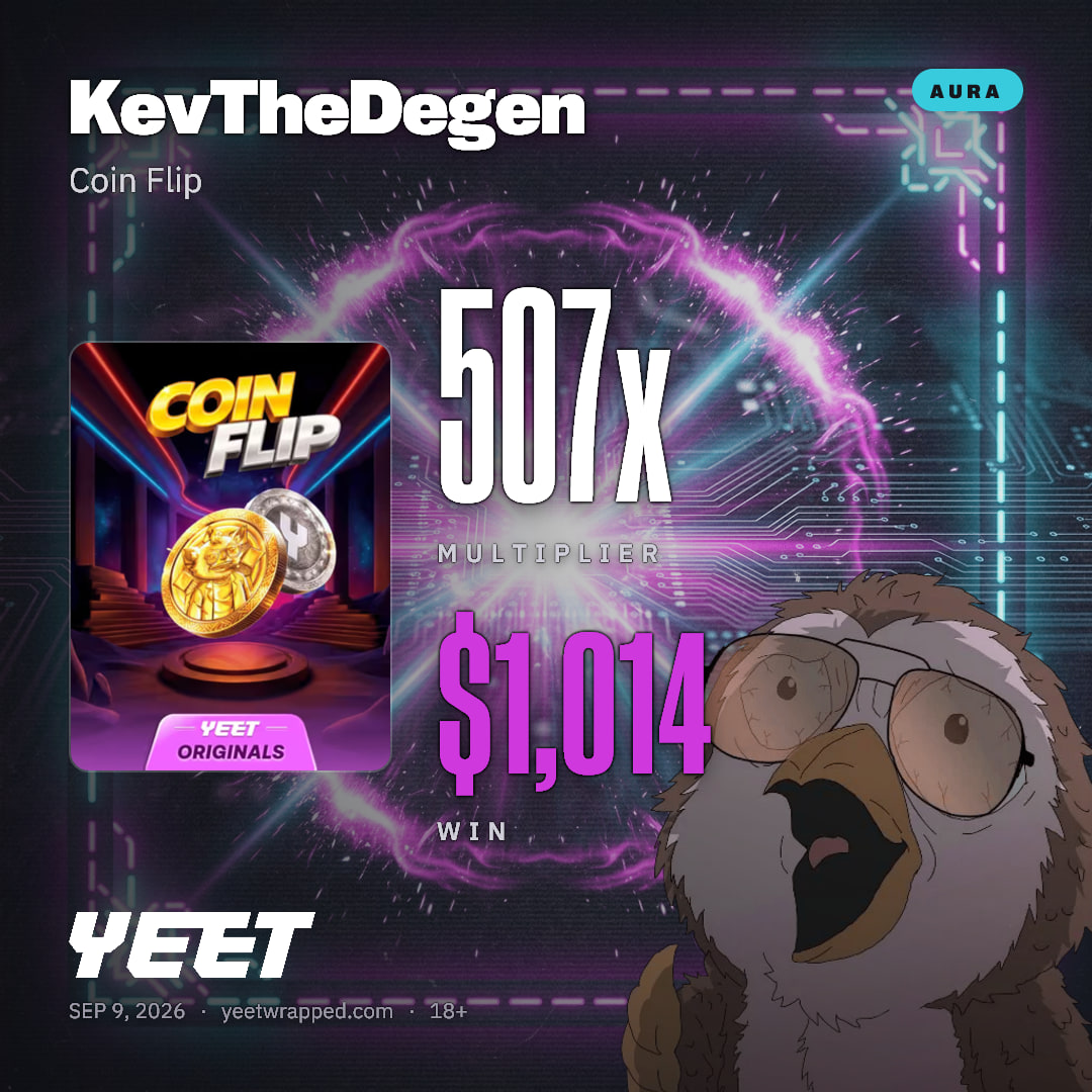 KevTheDegen hit 506.9x on Coin Flip