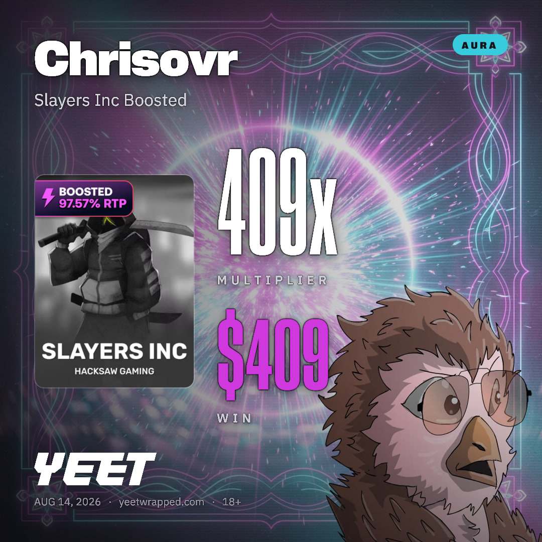 Chrisovr hit 408.6x on Slayers Inc Boosted