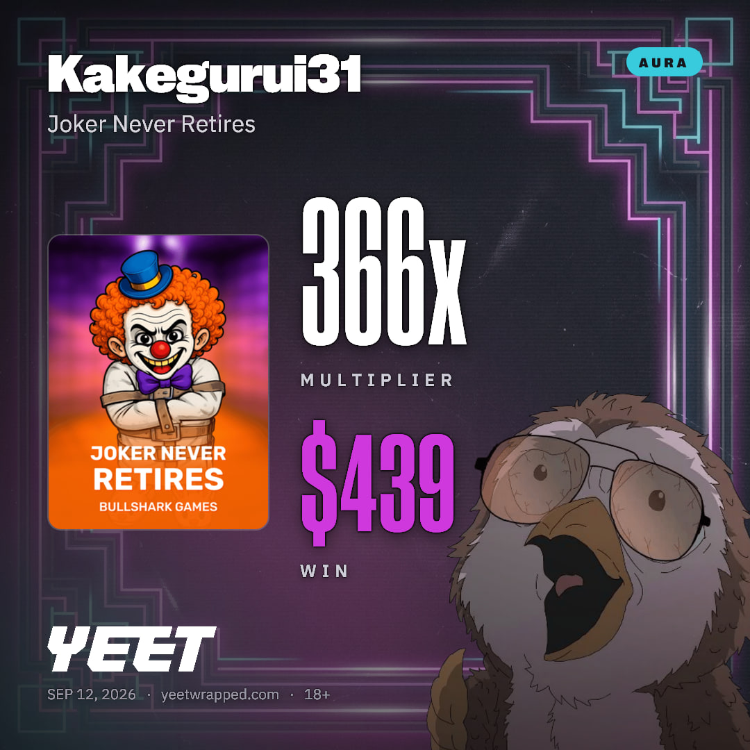 Kakegurui31 hit 365.8x on Joker Never Retires