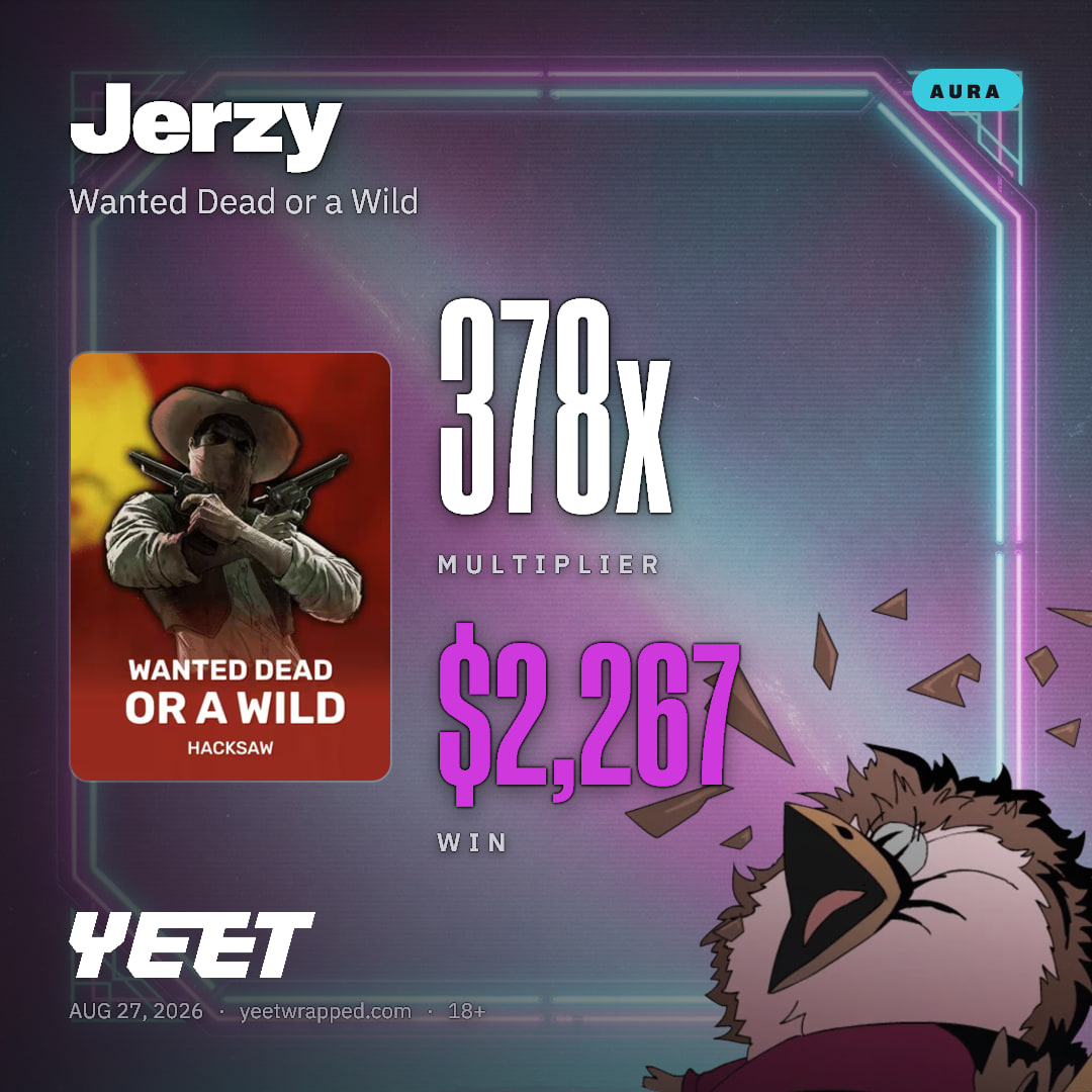 Jerzy hit 377.9x on Wanted Dead or a Wild