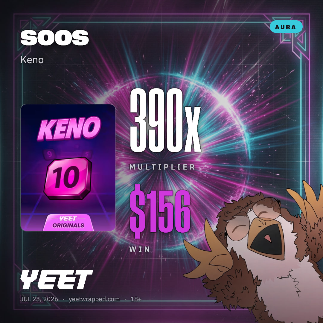 soos hit 390x on Keno