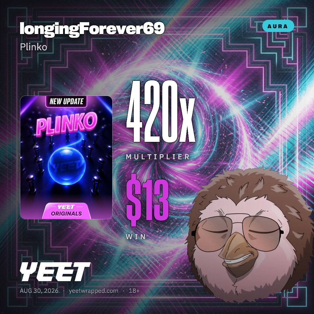 longingForever69 hit 420x on Plinko