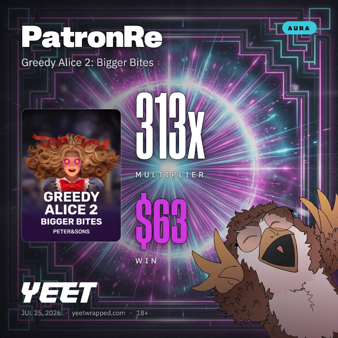 PatronRe hit 313.2x on Greedy Alice 2: Bigger Bites