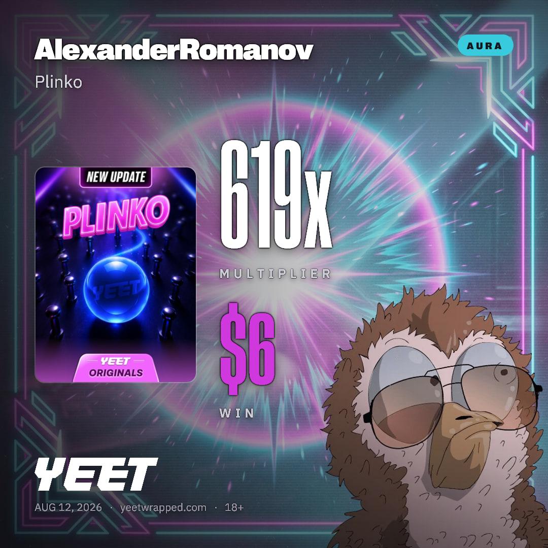 AlexanderRomanov hit 619x on Plinko