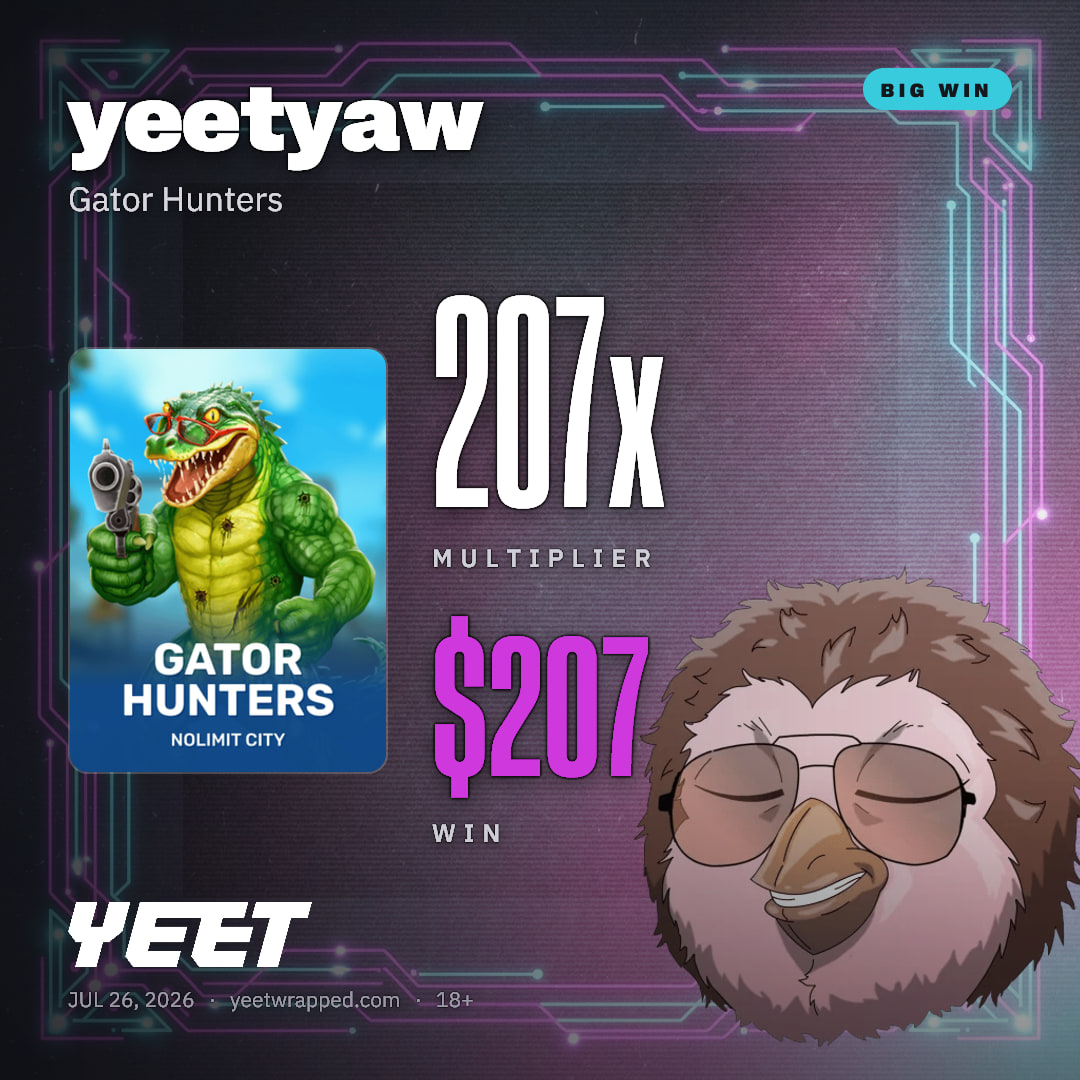 yeetyaw hit 206.6x on Gator Hunters