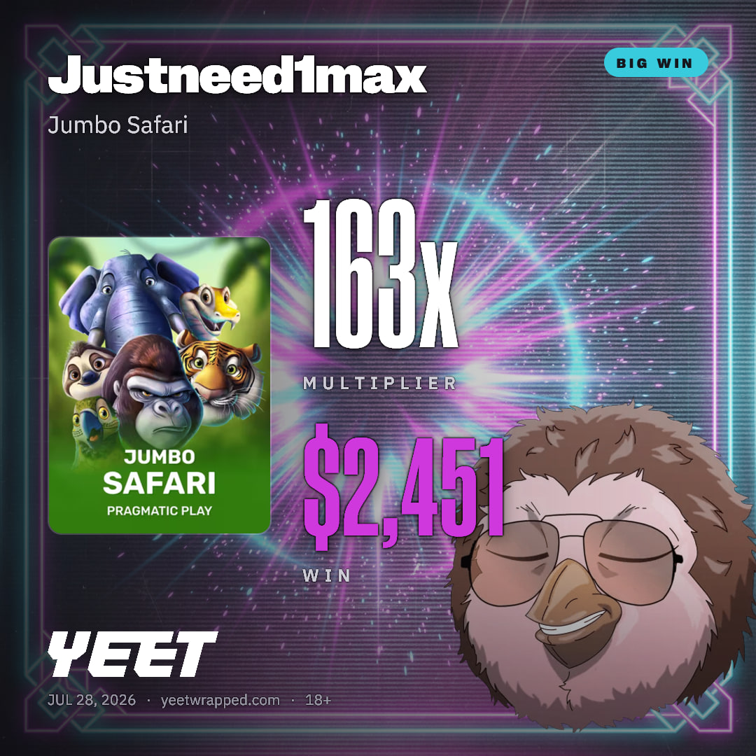 Justneed1max hit 163.4x on Jumbo Safari