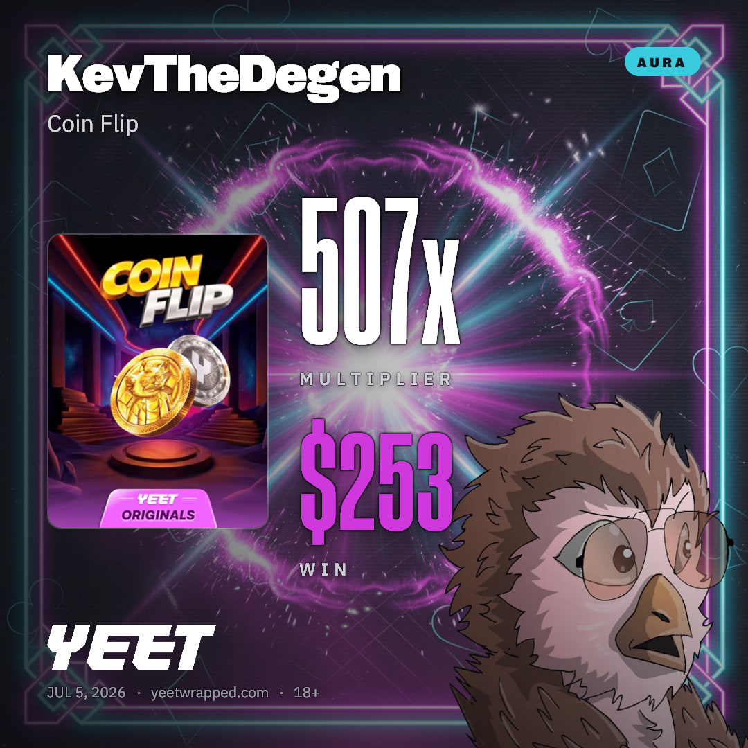 KevTheDegen hit 506.9x on Coin Flip
