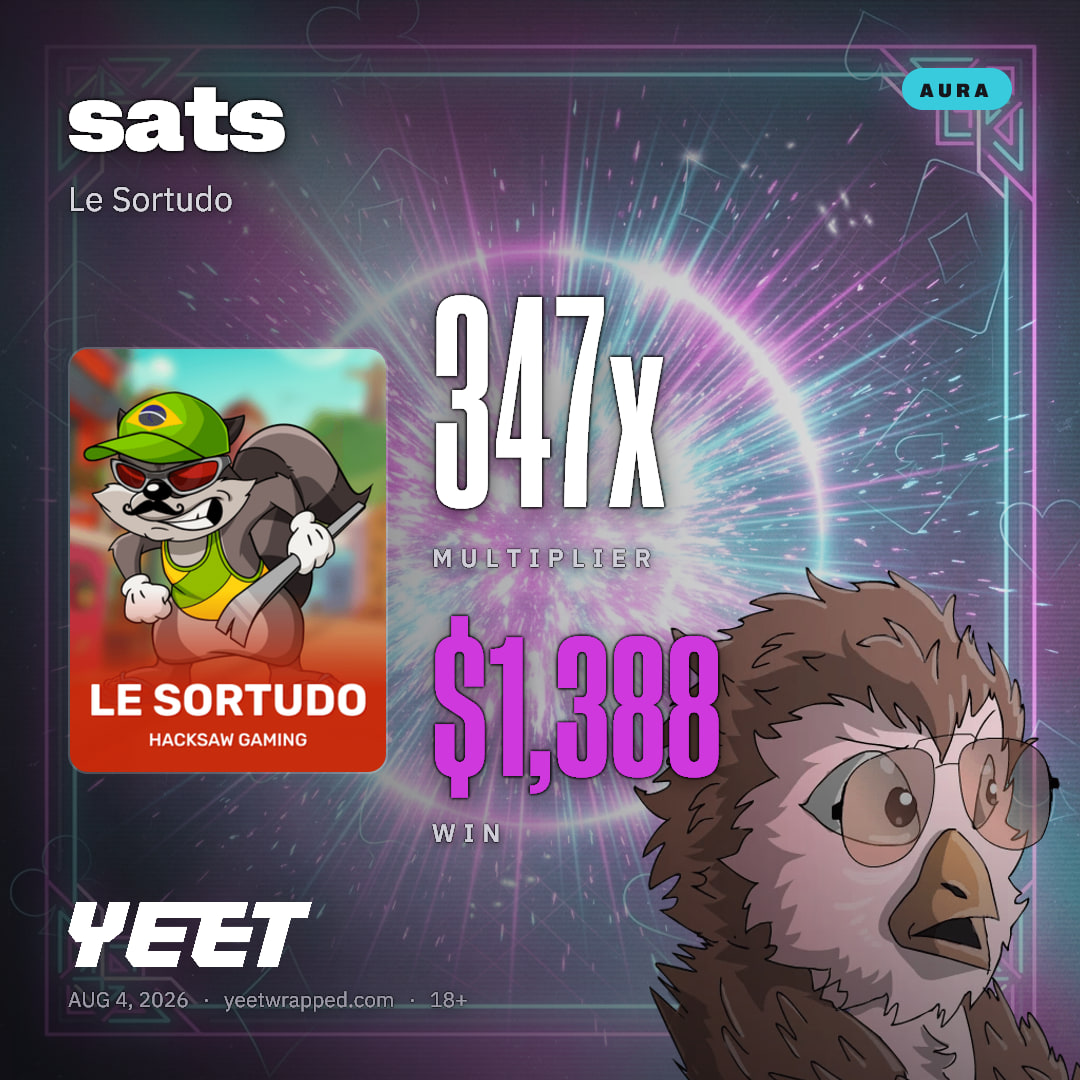 sats hit 347x on Le Sortudo