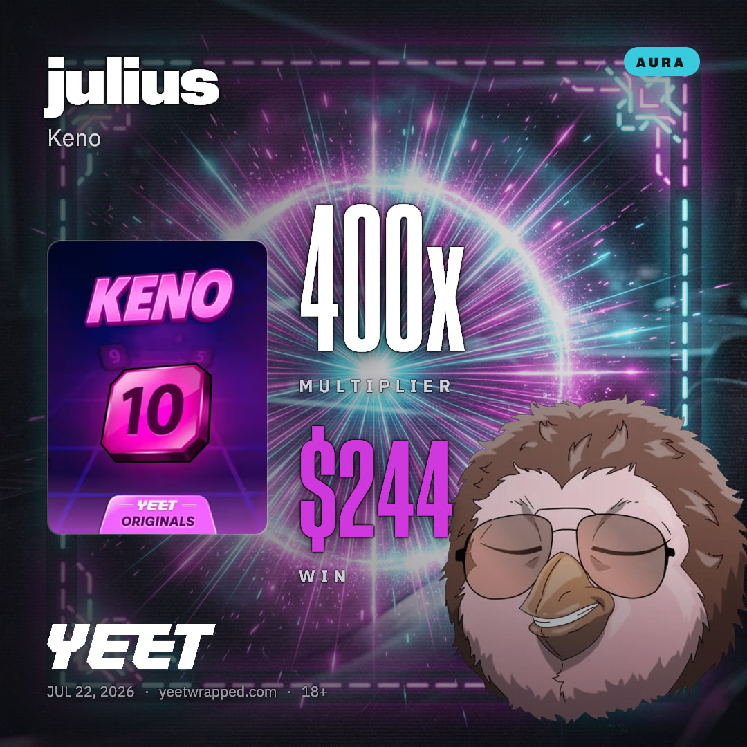julius hit 400x on Keno