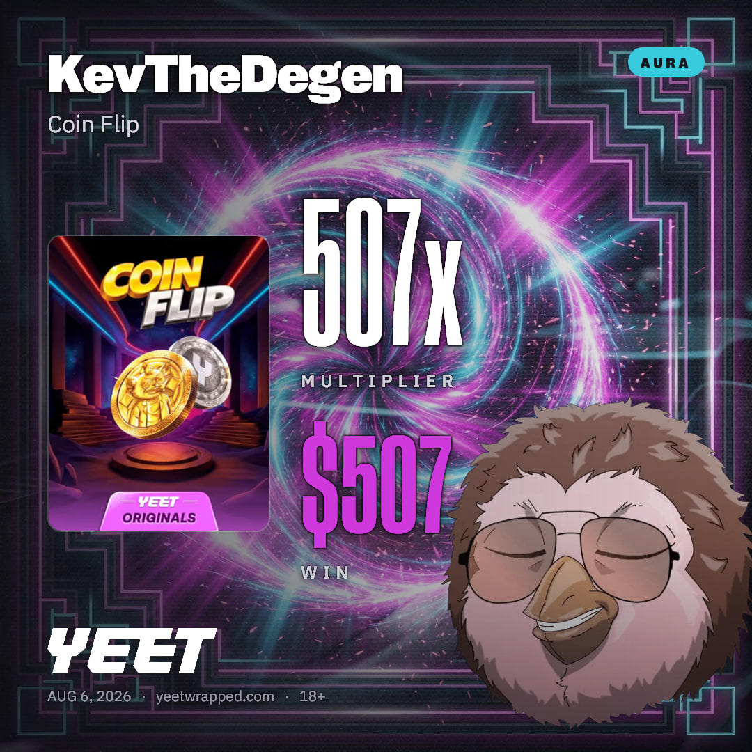 KevTheDegen hit 506.9x on Coin Flip