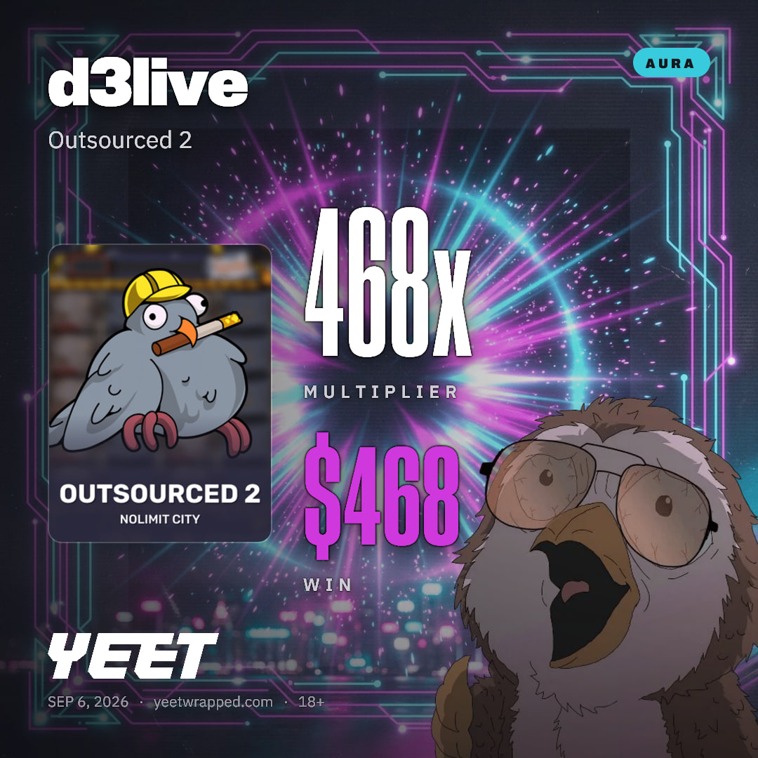 d3live hit 468.4x on Outsourced 2