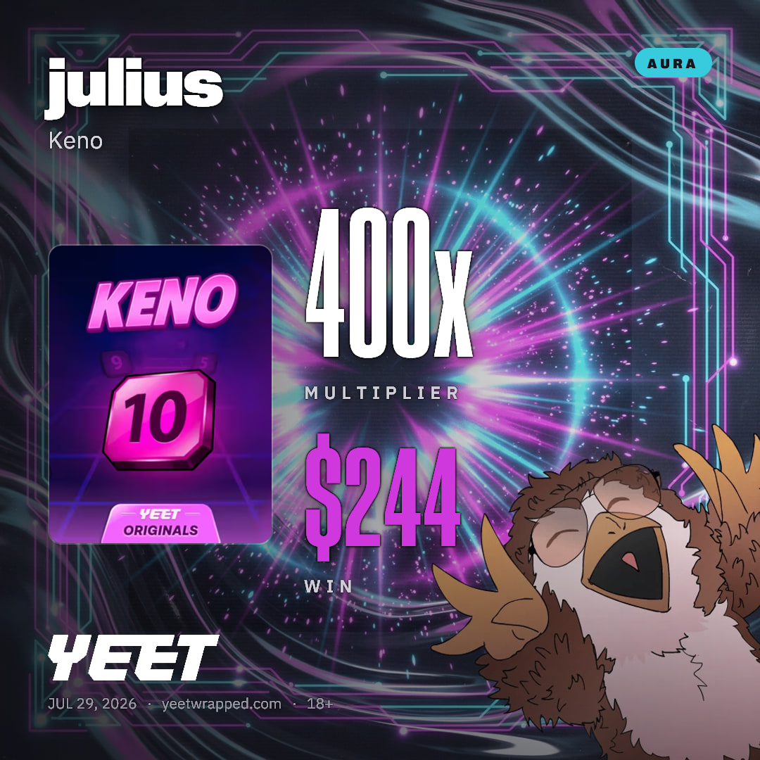 julius hit 400x on Keno