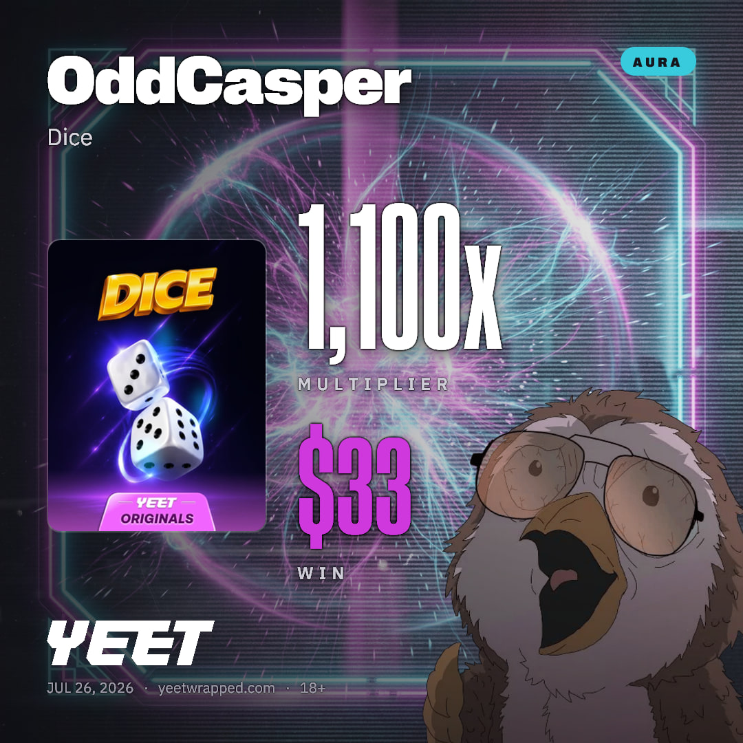 OddCasper hit 1,100x on Dice