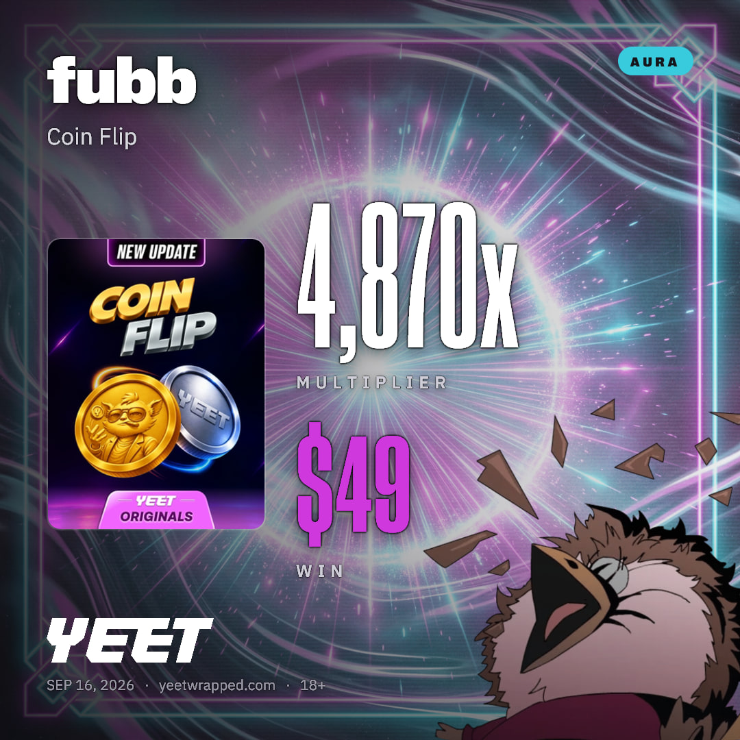 fubb hit 4,870x on Coin Flip