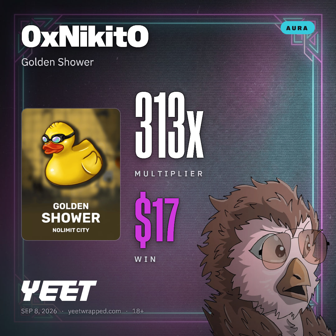 0xNikitO hit 313.1x on Golden Shower