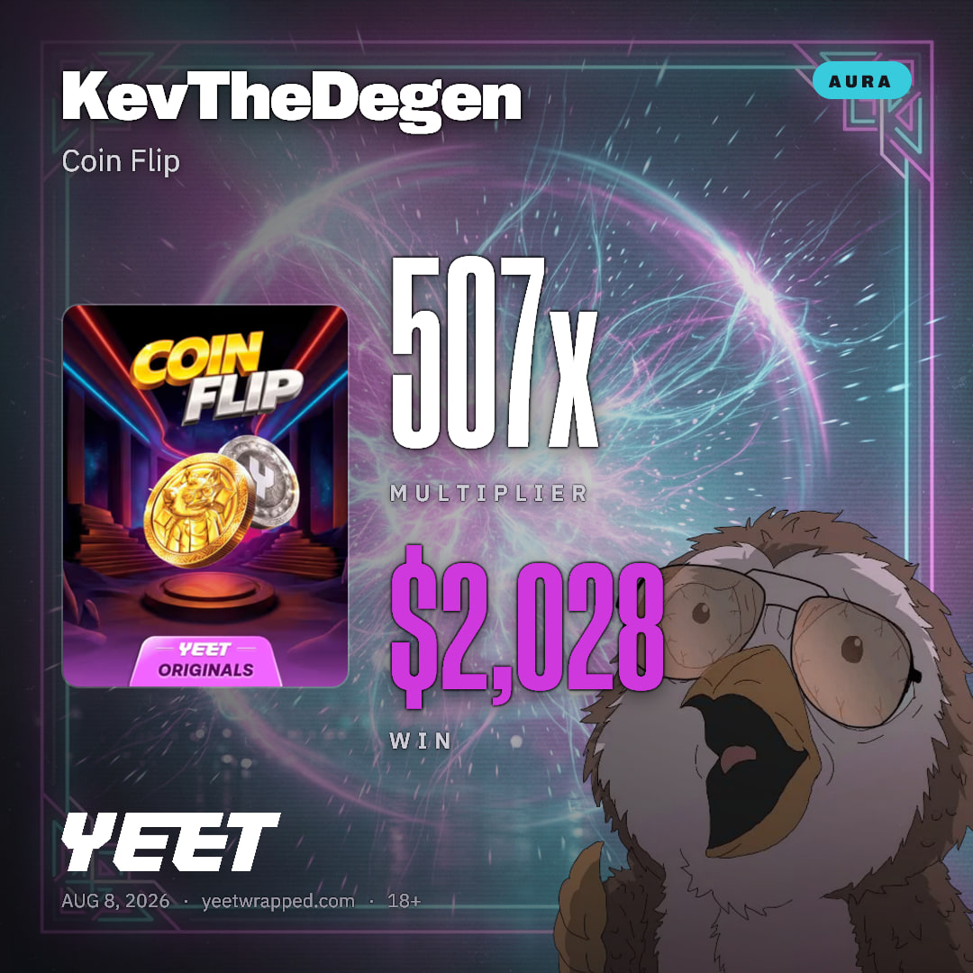 KevTheDegen hit 506.9x on Coin Flip