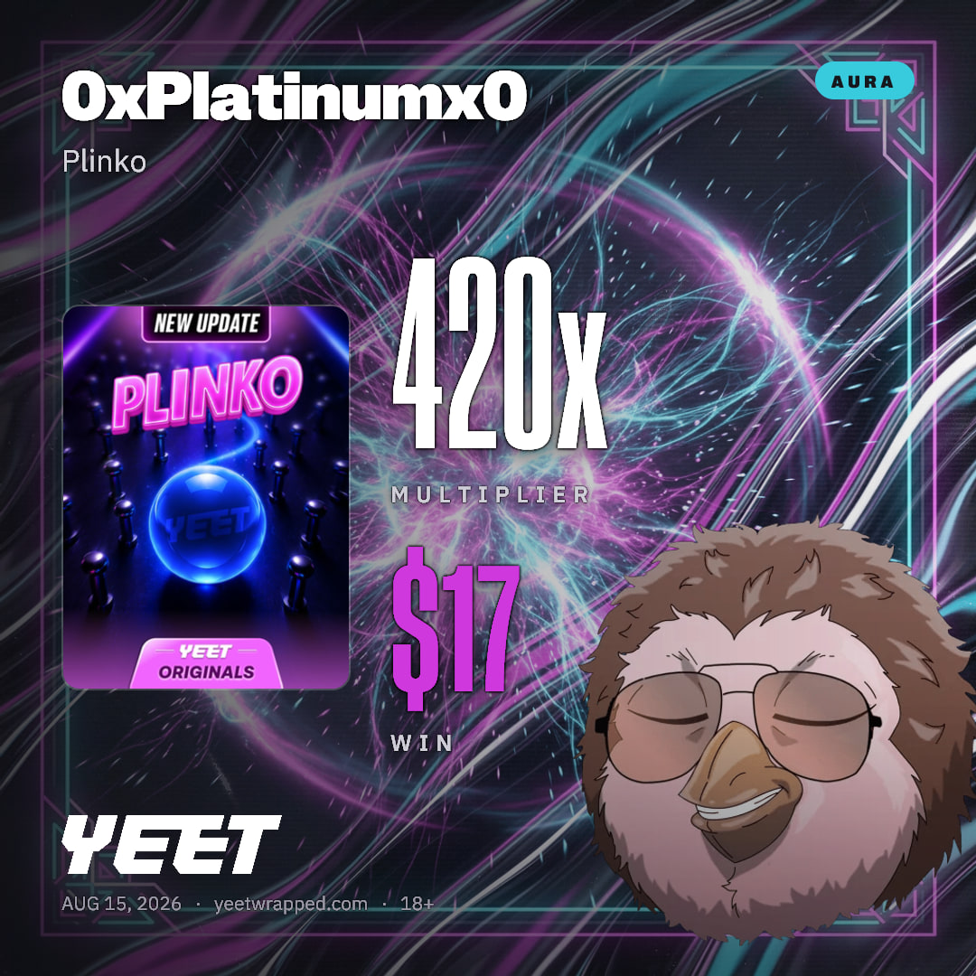 0xPlatinumx0 hit 420x on Plinko