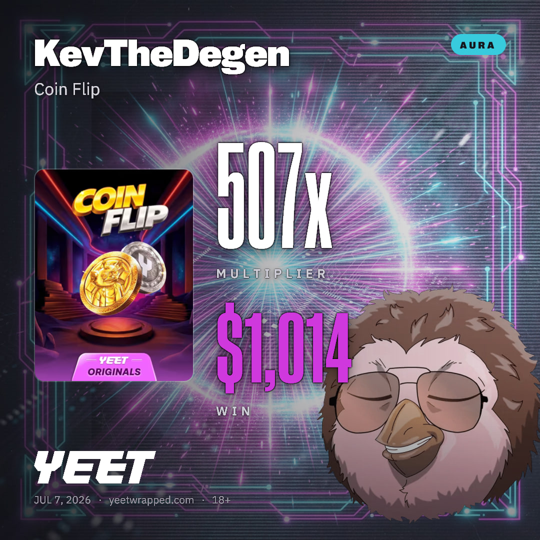 KevTheDegen hit 506.9x on Coin Flip