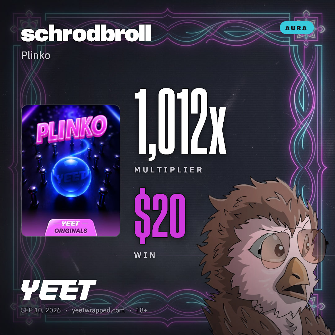 schrodbroll hit 1,012x on Plinko