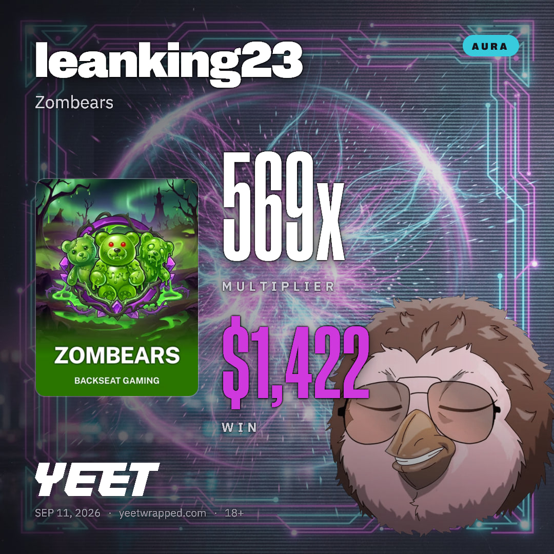 leanking23 hit 568.7x on Zombears