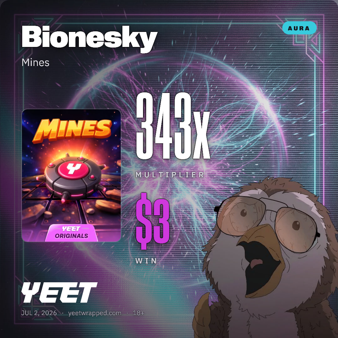 Bionesky hit 342.6x on Mines