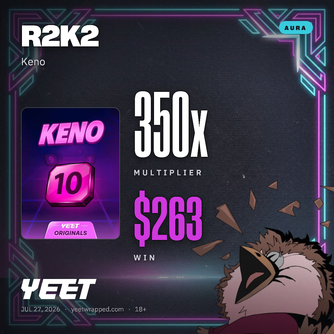R2K2 hit 350x on Keno