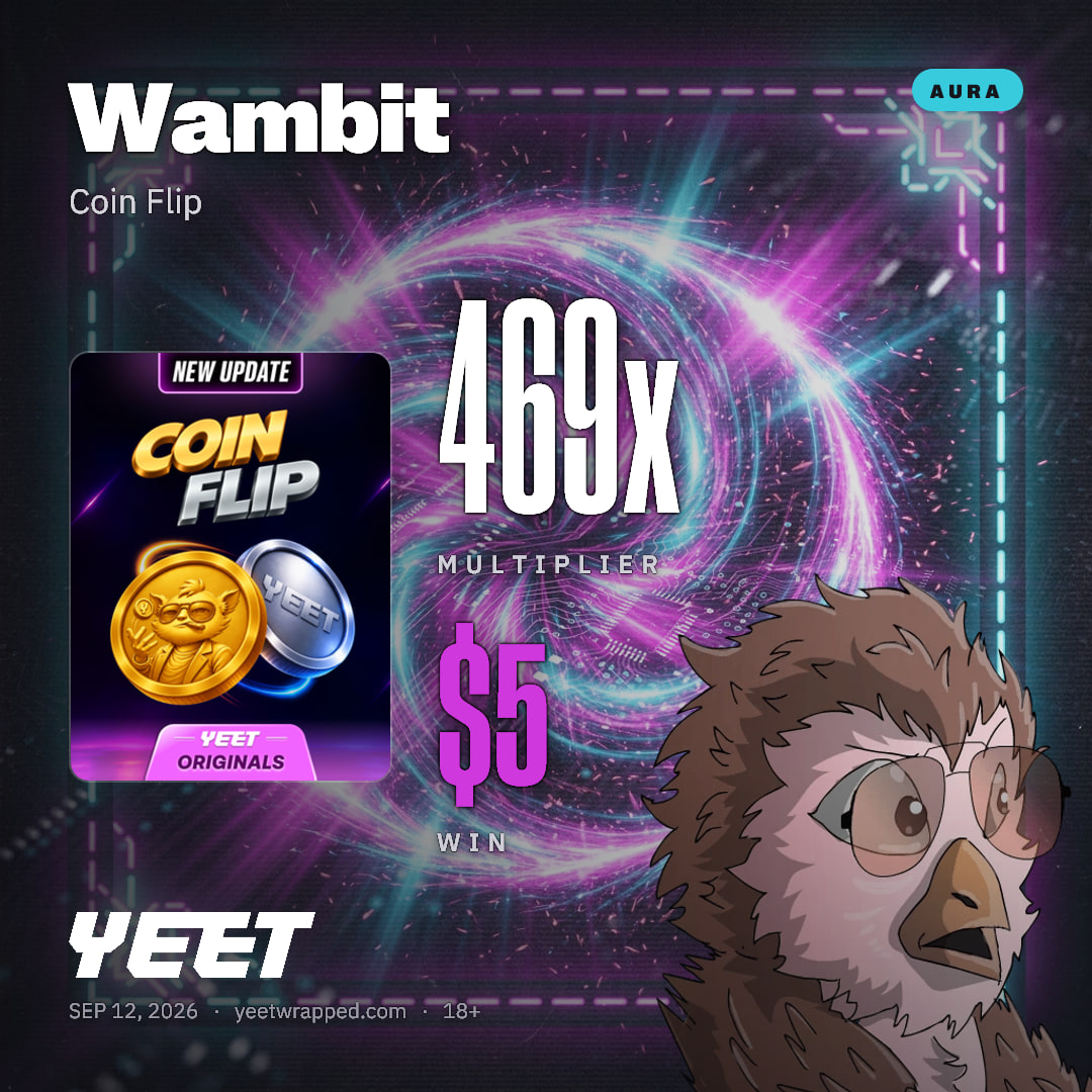 Wambit hit 468.8x on Coin Flip
