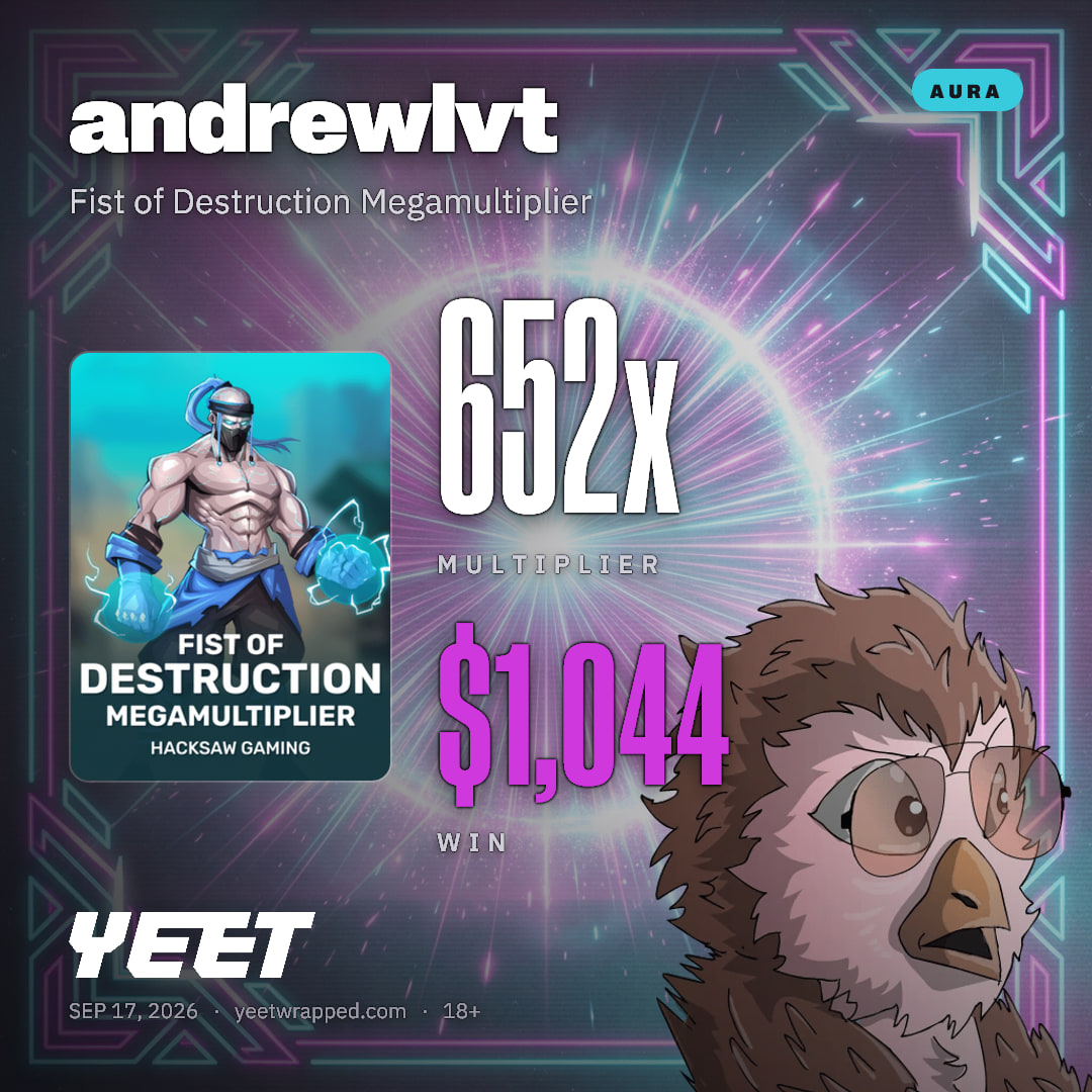 andrewlvt hit 652.2x on Fist of Destruction Megamultiplier
