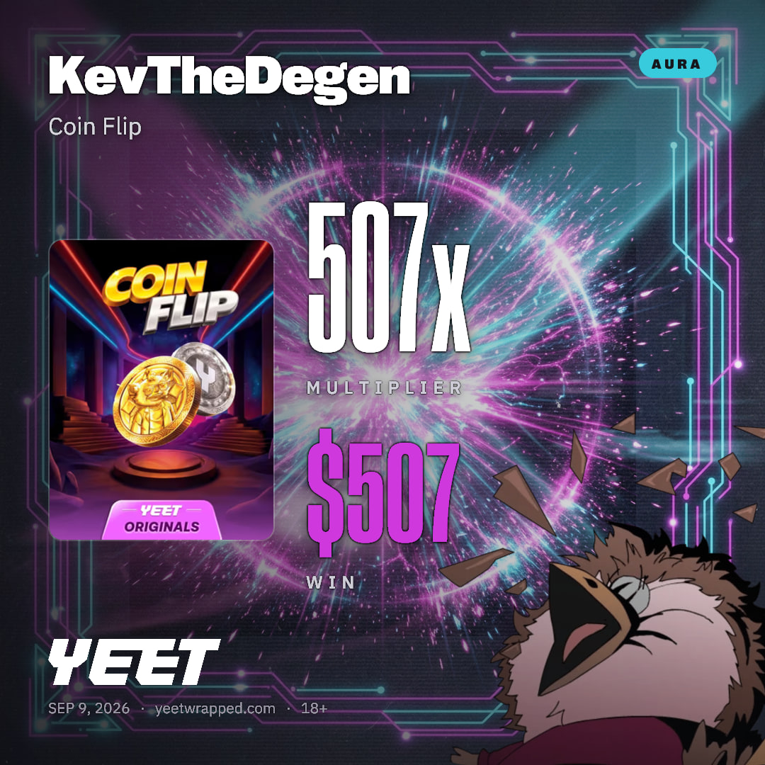 KevTheDegen hit 506.9x on Coin Flip