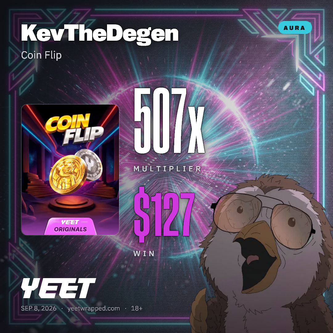 KevTheDegen hit 506.9x on Coin Flip