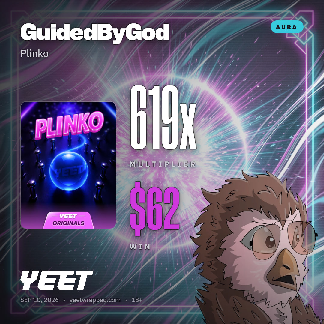GuidedByGod hit 619x on Plinko